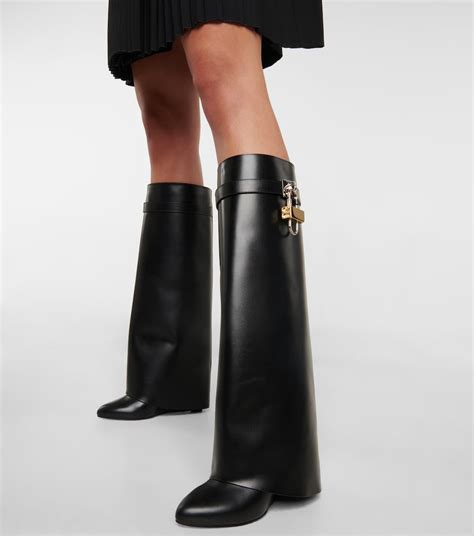 givenchy shark lock knee high boots|second hand givenchy shark boots.